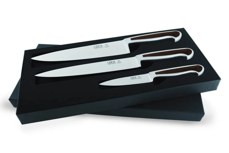 Coffret Güde Delta 3 couteaux en acier forgés à la main