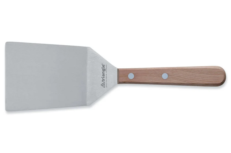 Spatule coudée large Triangle manche en bois de cerisier
