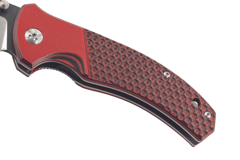 Couteau pliant Herbertz 589412 manche en G10 rouge texture antidérapante 11,7cm + étui
