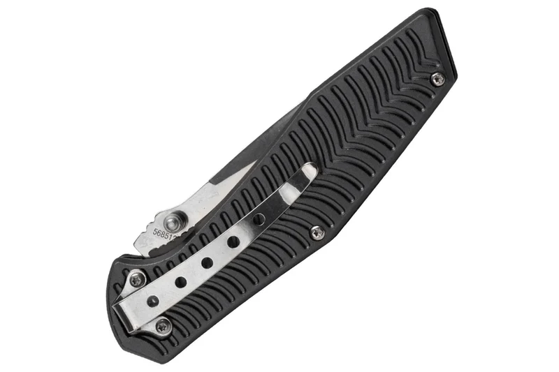 Couteau pliant Herbertz 568512 manche aluminium décor stries dorées 11,5cm