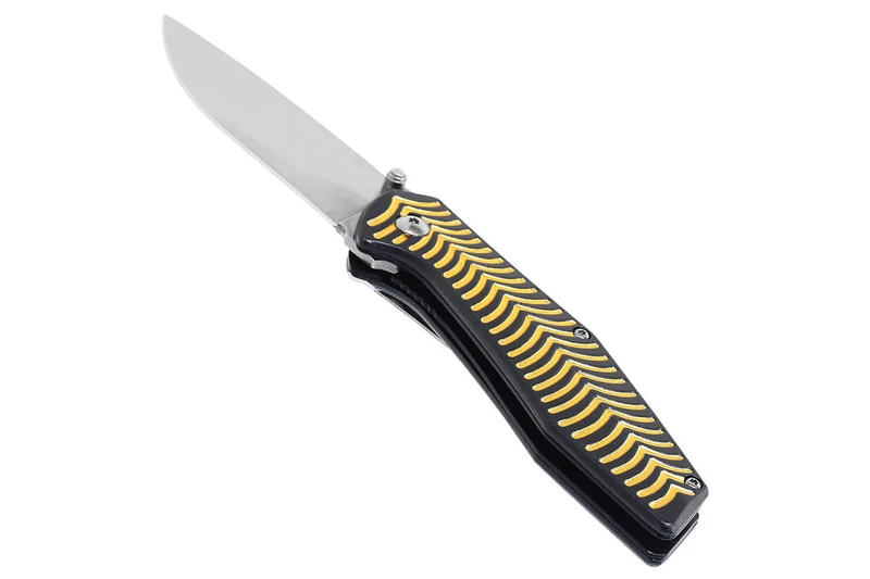 Couteau pliant Herbertz 568512 manche aluminium décor stries dorées 11,5cm