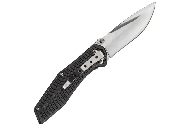 Couteau pliant Herbertz 568512 manche aluminium décor stries dorées 11,5cm