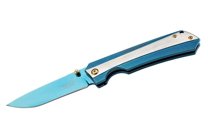 Couteau pliant Herbertz 591811 Titanblue tout inox 11cm
