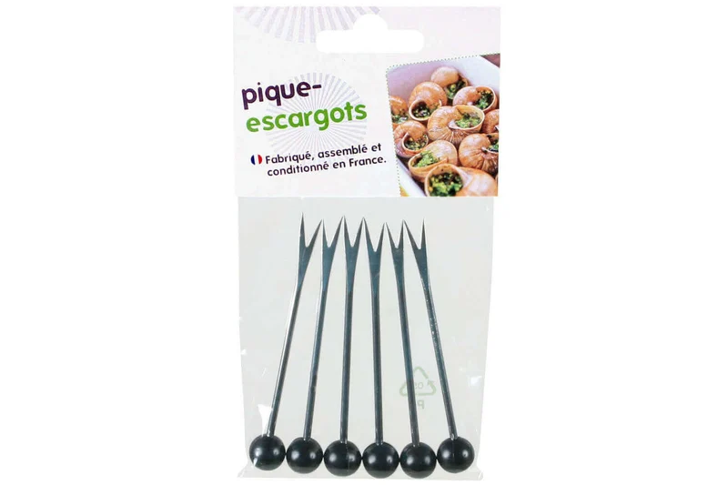 Lot de 6 piques-escargots en acier inoxydable