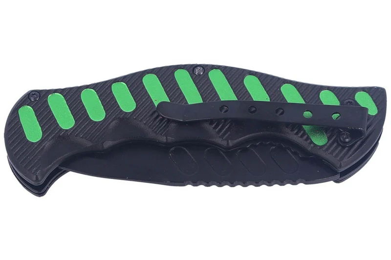 Couteau pliant Herbertz 565912 manche cranté aluminium noir / vert 12,2cm