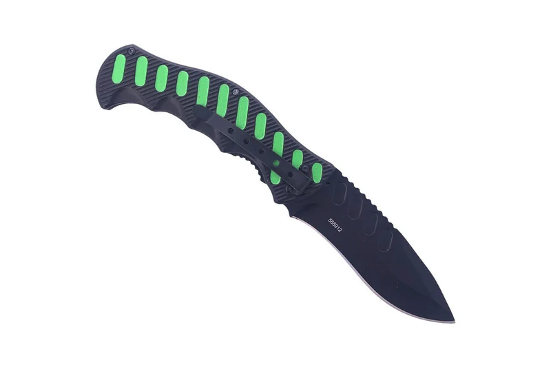 Couteau pliant Herbertz 565912 manche cranté aluminium noir / vert 12,2cm