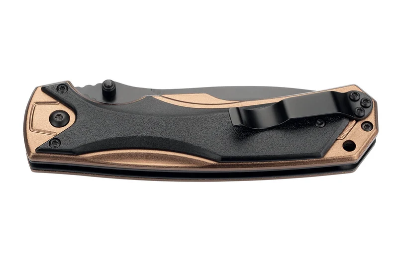 Couteau pliant Herbertz 533512 lame noire et manche ergonomique bi-matière 12cm