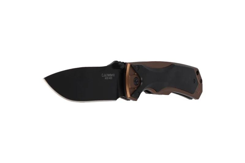 Couteau pliant Herbertz 533512 lame noire et manche ergonomique bi-matière 12cm