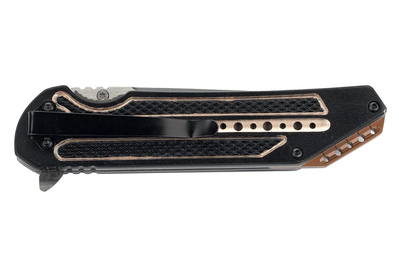 Couteau pliant Herbertz 533813 manche cranté aluminium noir / bronze 12,5cm