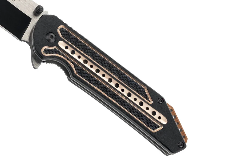 Couteau pliant Herbertz 533813 manche cranté aluminium noir / bronze 12,5cm