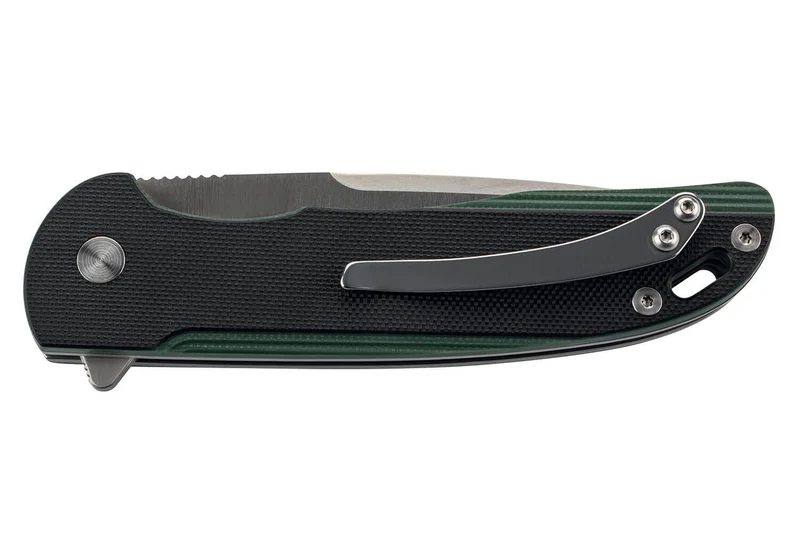 Couteau pliant Herbertz 308912 manche G10 texturé noir et vert 12cm et clip de poche