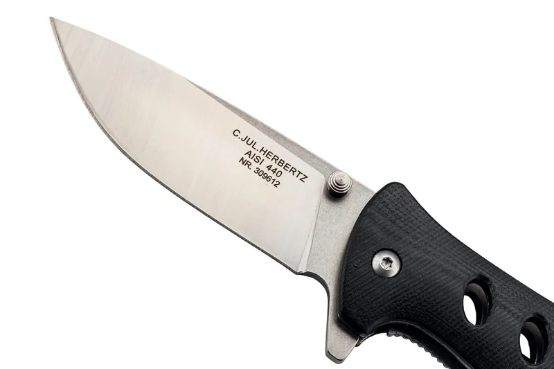 Couteau pliant Herbertz 309612 manche en G10 noir léger et ajouré 12cm