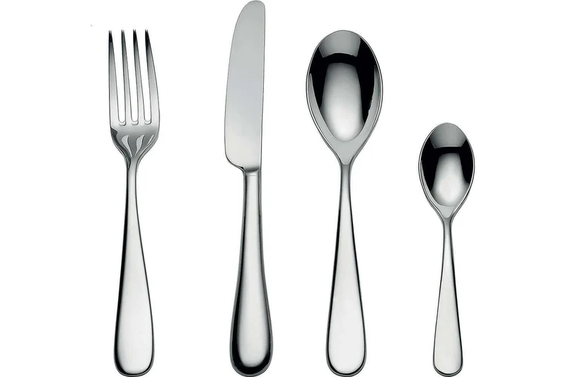 Ménagère 24 couverts Alessi Nuovo Milano inox 18/10 monobloc design par Ettore Sottsass