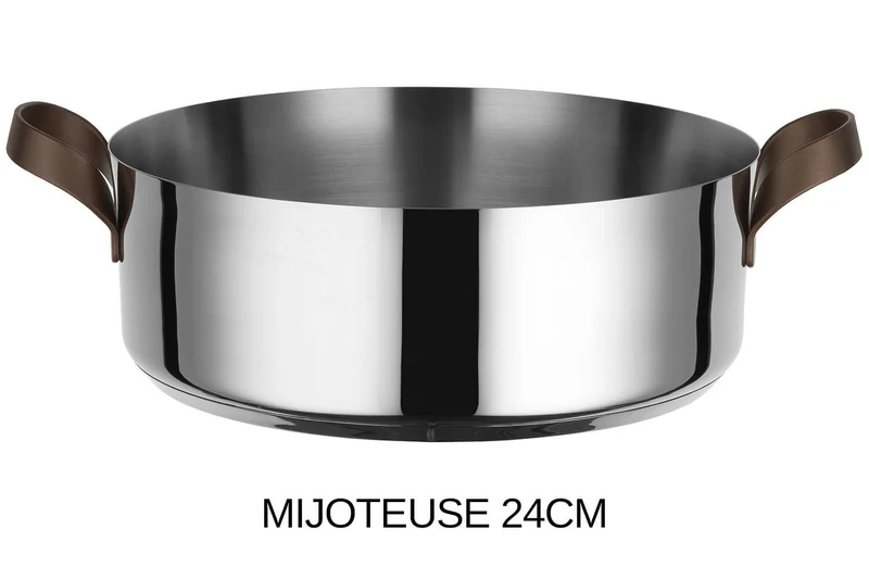 Batterie de cuisine Alessi Edo 7 pièces acier inox 18/10 design par Patricia Urquiola