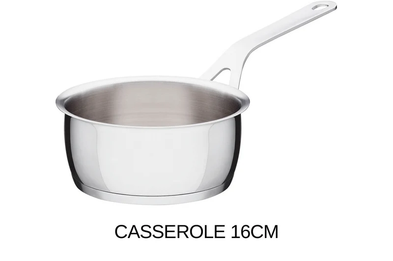 Batterie de cuisine Alessi Pots&Pans 7 pièces tout inox 18/10 design par Jasper Morrison