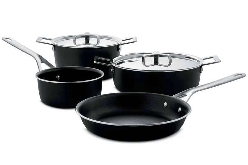 Batterie de cuisine Alessi Pots&Pans 6 pièces design par Jasper Morrison