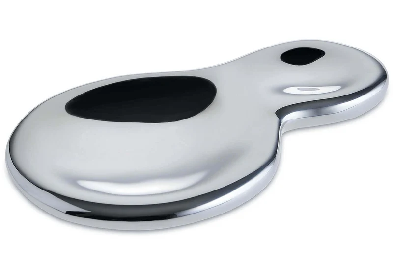 Repose-cuillère Alessi T-1000 tout inox 18/10 design par Valerio Sommella