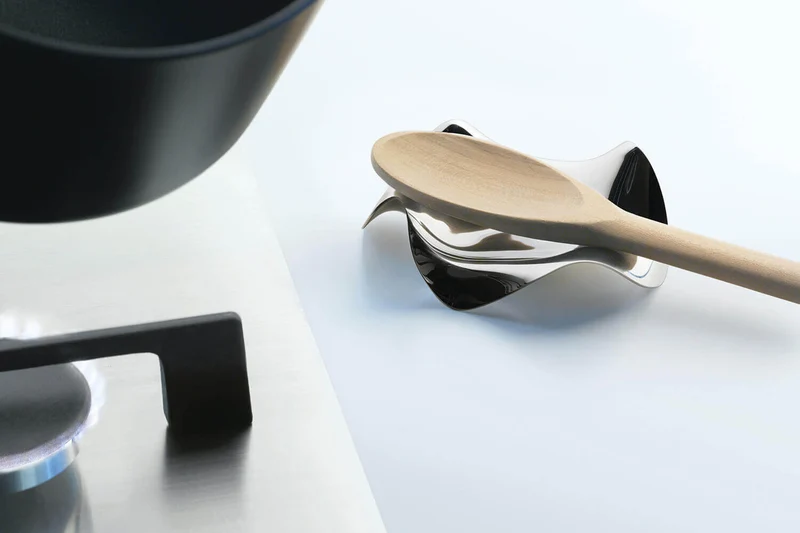 Repose-cuillère Alessi Blip acier inox 18/10 design par LPWk et Paolo Gerosa