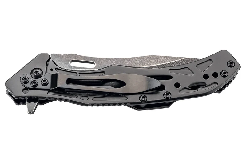 Couteau pliant Herbertz 592912 squelette blackwashed manche inox / alu 12cm