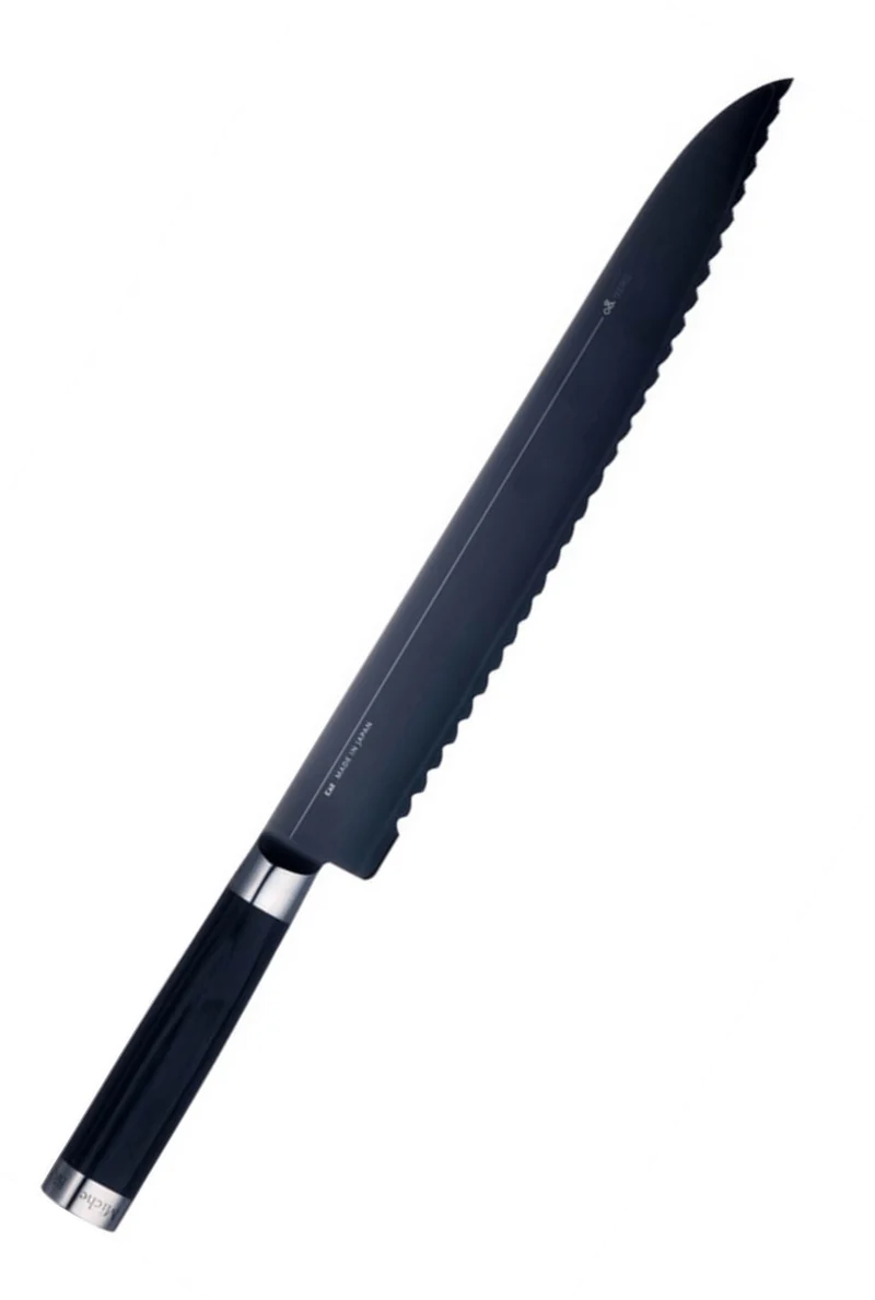 Couteau à pain Kai Michel Bras n°9 28,5cm acier inox SG2 + fourreau en bois