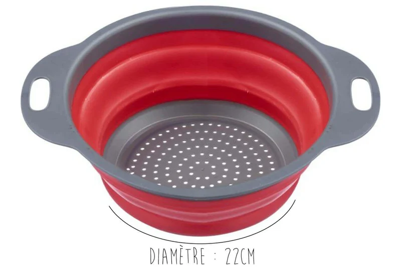 Passoire pliable Westmark ø22cm rouge et grise
