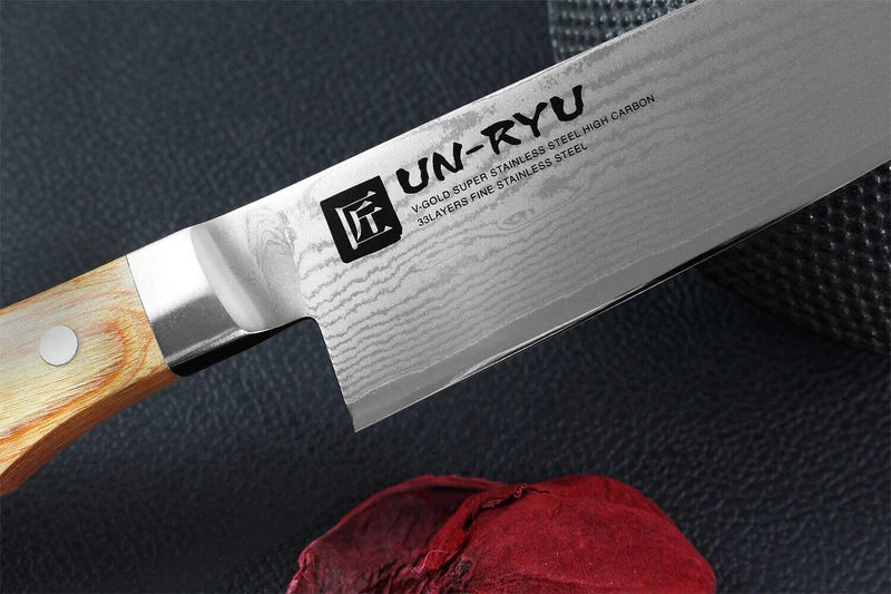 Couteau santoku japonais Shimomura Un-Ryu 16cm damas 33 couches