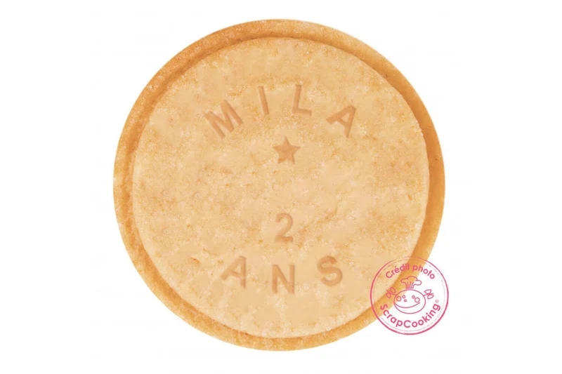 Tampon messages biscuit Scrapcooking personnalisable