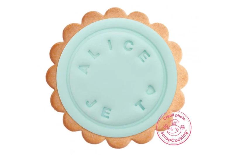 Tampon messages biscuit Scrapcooking personnalisable