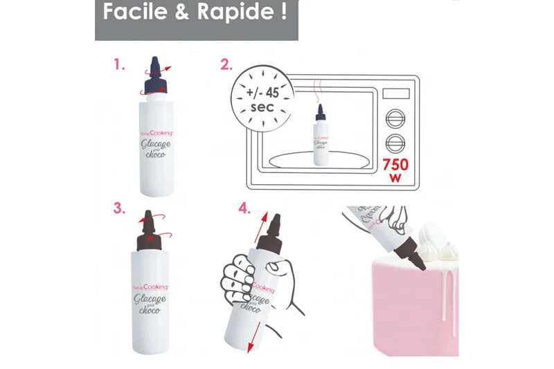 Glaçage blanc prêt à l'emploi Scrapcooking - Goût chocolat 130g
