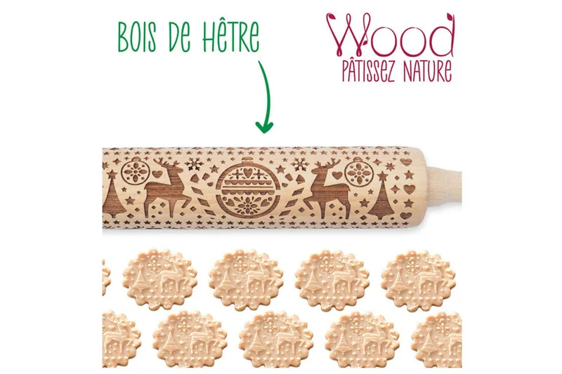 Rouleau à pâtisserie empreinte Scrapcooking Noël 39cm