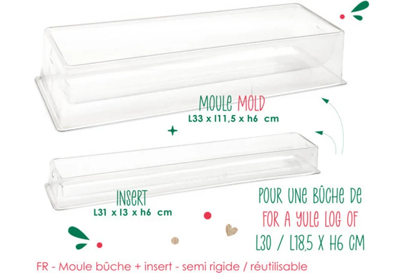 Moule à bûche glacée et insert semi rigide Scrapcooking - Réutilisable