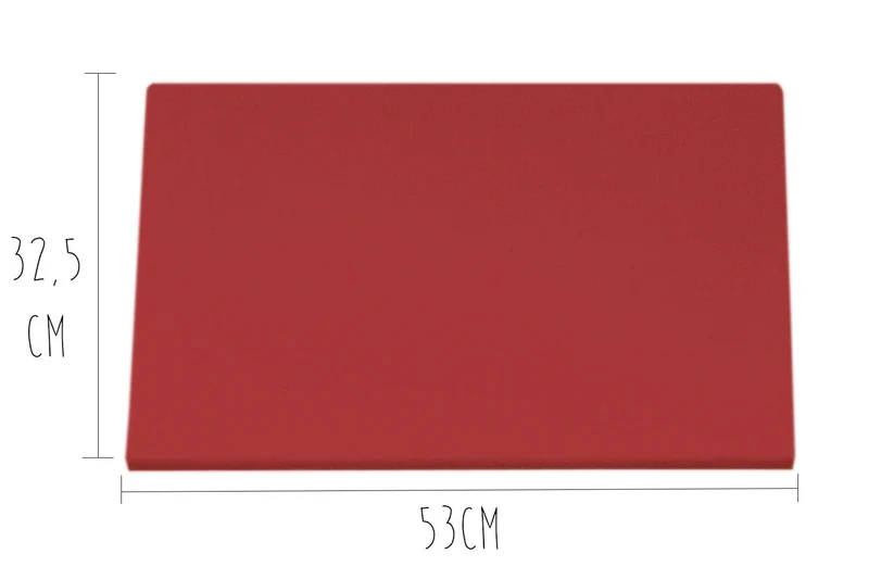 Planche à découper polyéthylène rouge HD500 avec pieds 53x32,5cm