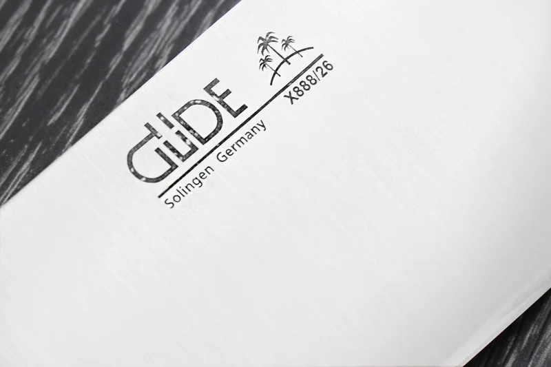 Couteau de chef Güde THE KNIFE 26cm unique et design manche olivier