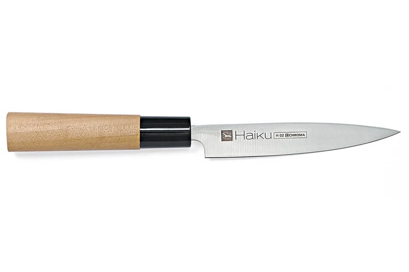 Couteau d'office japonais Chroma Haiku grand modèle 12cm manche Honoki