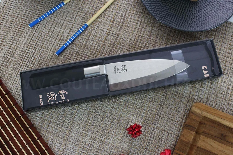 Couteau Deba japonais KAI Wasabi Black lame 15cm