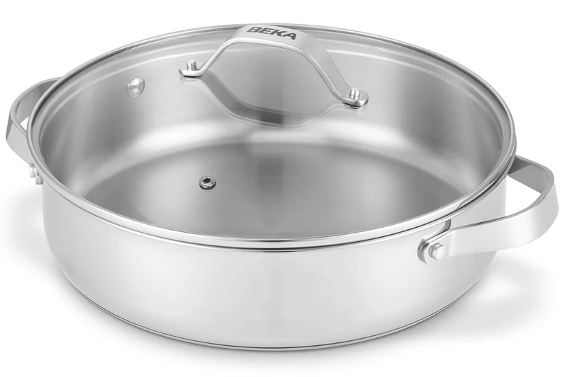 Sauteuse Beka Cicla en inox 28cm avec couvercle en verre