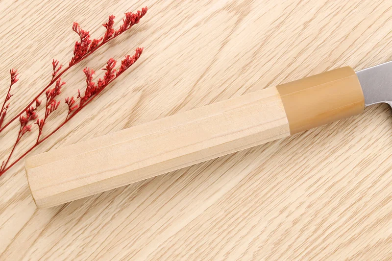 Couteau yanagiba 27cm japonais artisanal Nakamura Kaishin Saku WS2 en magnolia