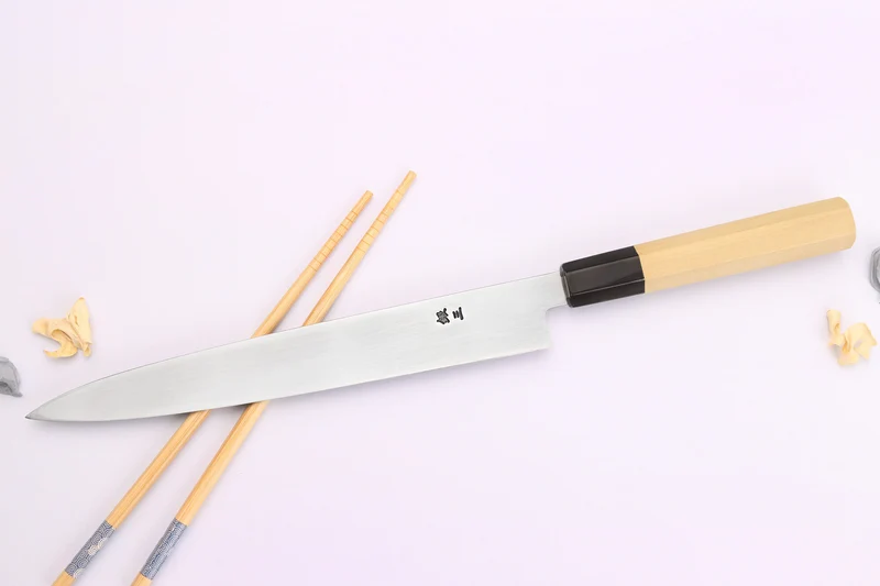 Couteau yanagiba 24cm japonais artisanal Nakamura Kaishin Ginsan Mirror