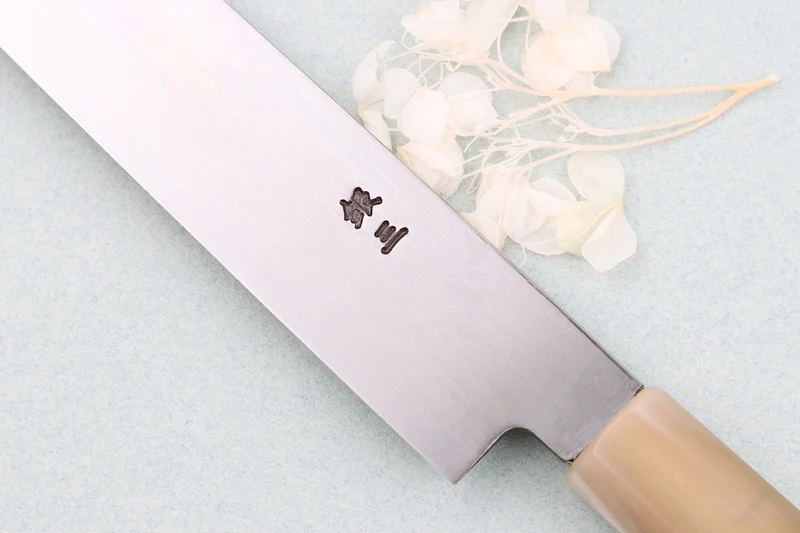 Couteau yanagiba 27cm japonais artisanal Nakamura Kaishin Ginsan Damas