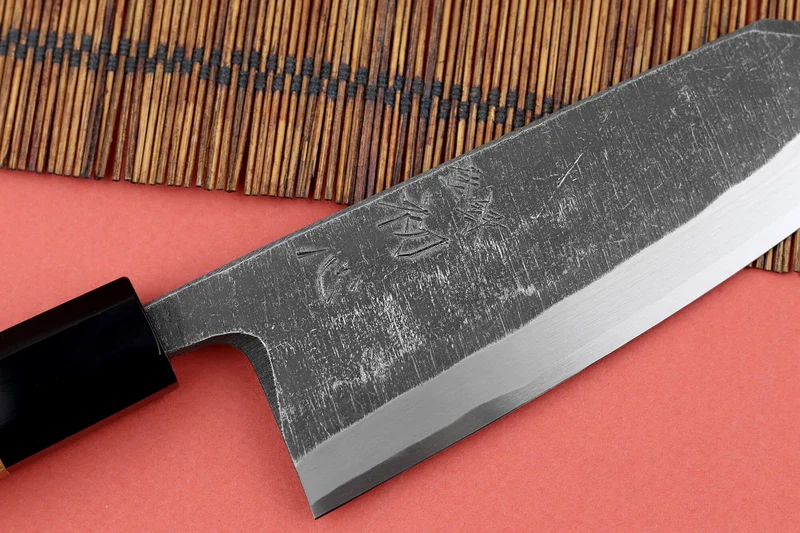 Couteau deba kiritsuke 15cm japonais artisanal Hatsukokoro Shirasagi manche en teck