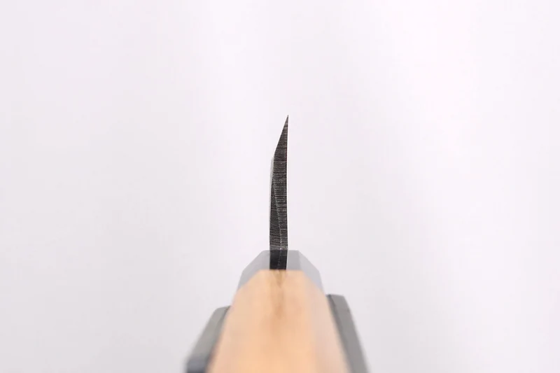 Couteau deba kiritsuke 15cm japonais artisanal Hatsukokoro Shirasagi manche en teck