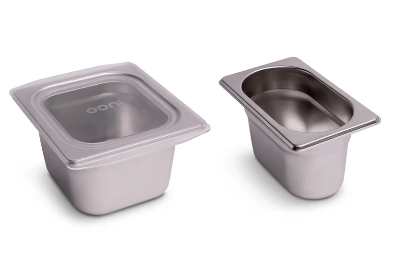 Saladette Ooni inox + 6 bacs à garnitures pour pizzas avec couvercles