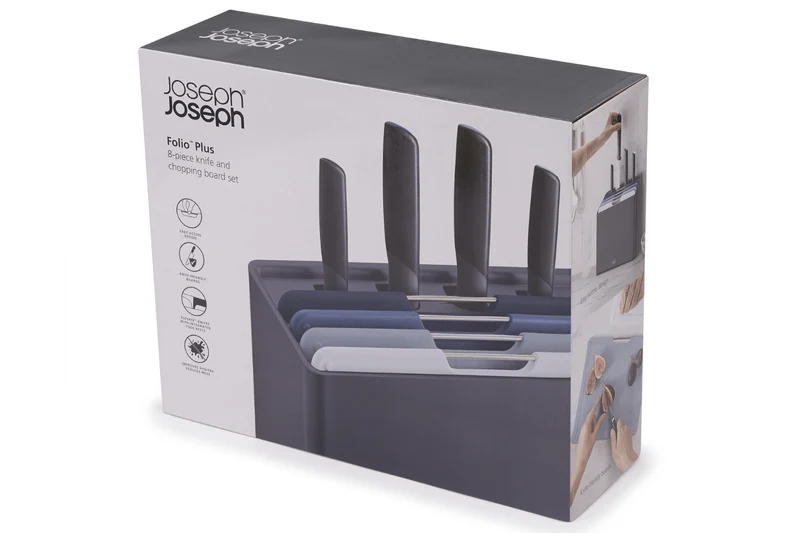 Set de 4 couteaux et 4 planches à découper Joseph Joseph Folio Plus