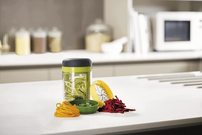 Coupe légumes spirale 3 en 1 Joseph Joseph Spiro en acier inoxydable et polymère