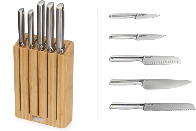 Bloc de 5 couteaux Joseph Joseph Elevate Steel Knives en bambou