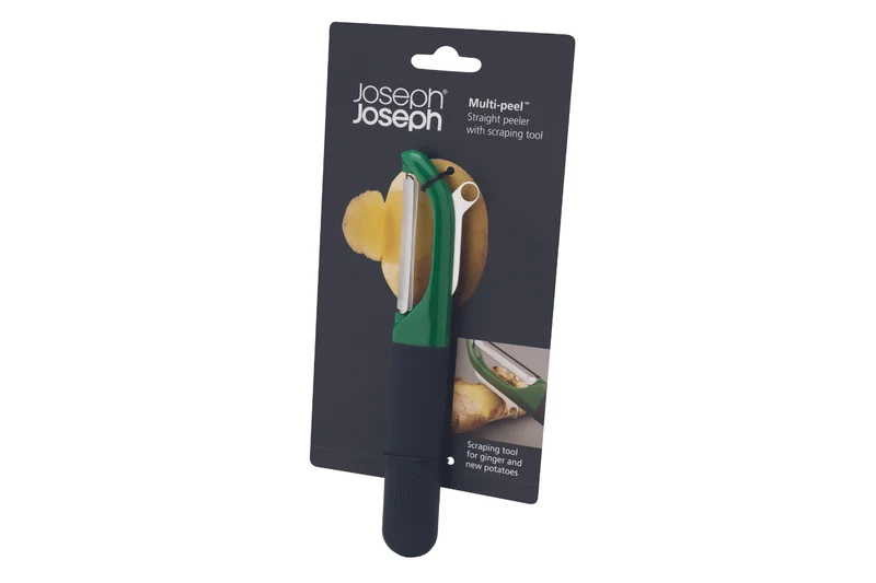 Eplucheur droit Joseph Joseph Multi-Peel en acier inox et polymère vert foncé