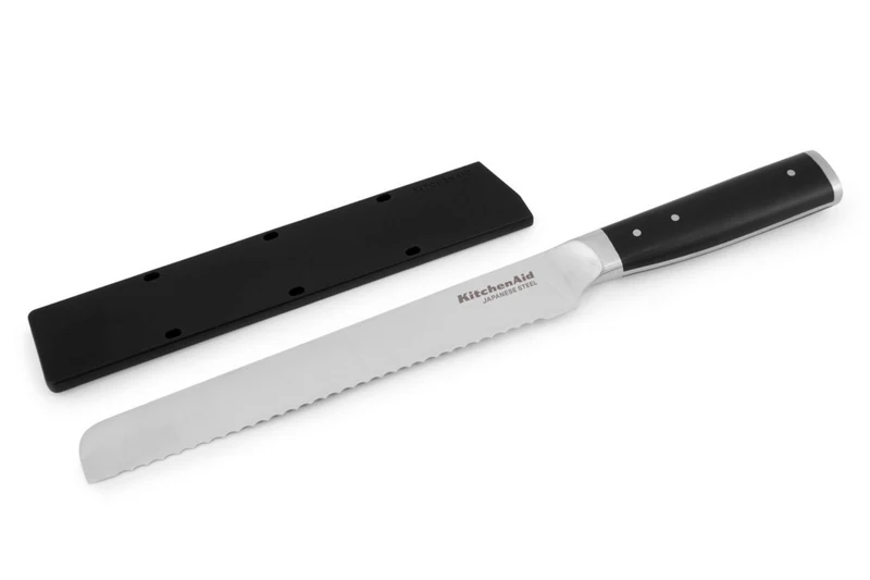 Couteau à pain Kitchen Aid Gourmet lame acier japonais 20cm + étui de protection
