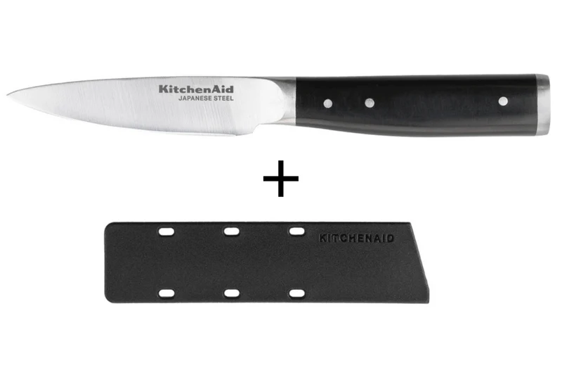 Couteau d'office Kitchen Aid Gourmet lame acier japonais 9cm + étui de protection