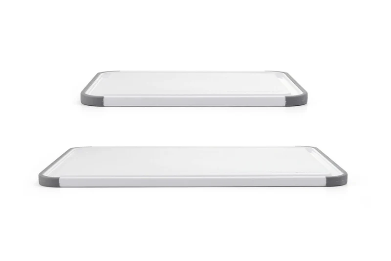Set de 2 planches à découper anti-glisse Kitchen Aid réversibles en PP blanc