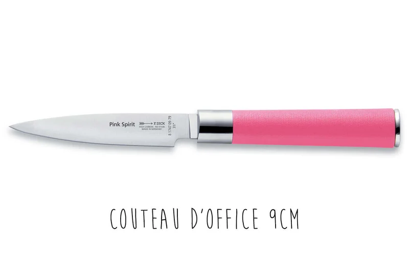 Bloc acrylique 4 couteaux de cuisine Dick Pink Spirit manche rose